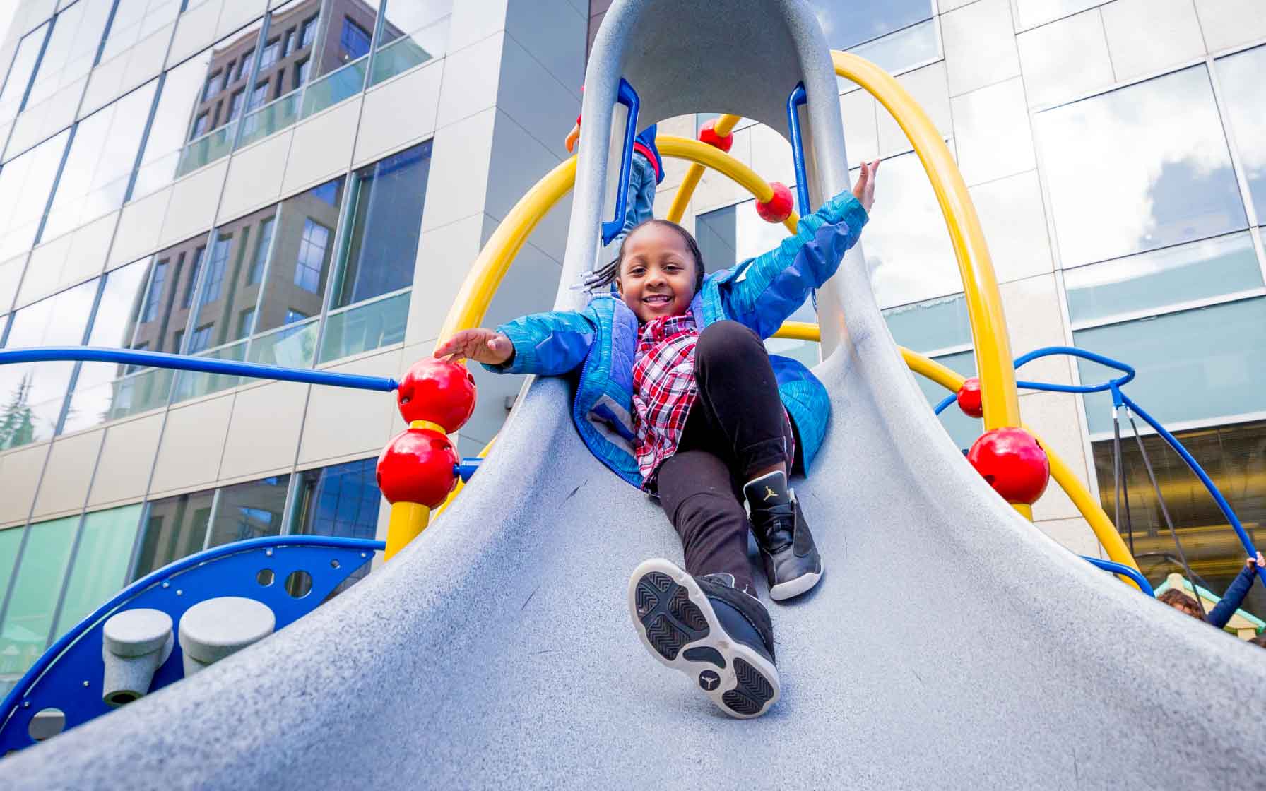 Girl on slide